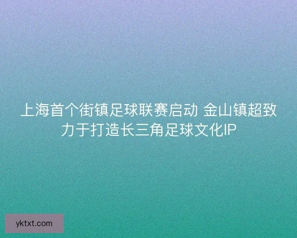 上海首个街镇足球联赛启动 金山镇超致力于打造长三角足球文化IP